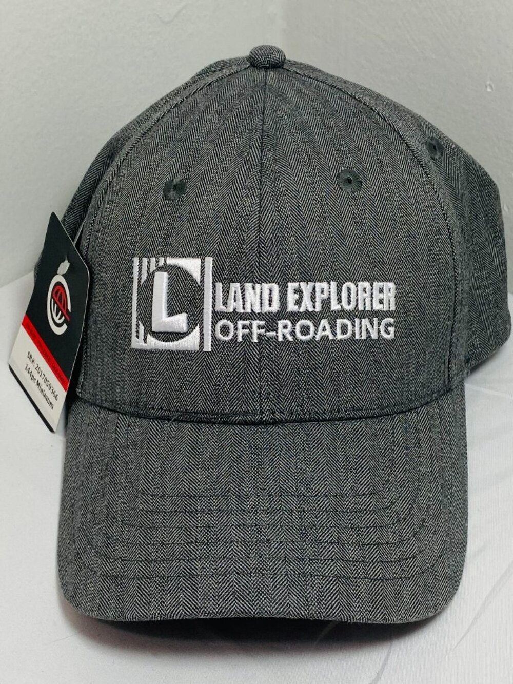 Land Explorer Off-Roading Cap Gray Velcro Adjustable Continental Headwear NWT